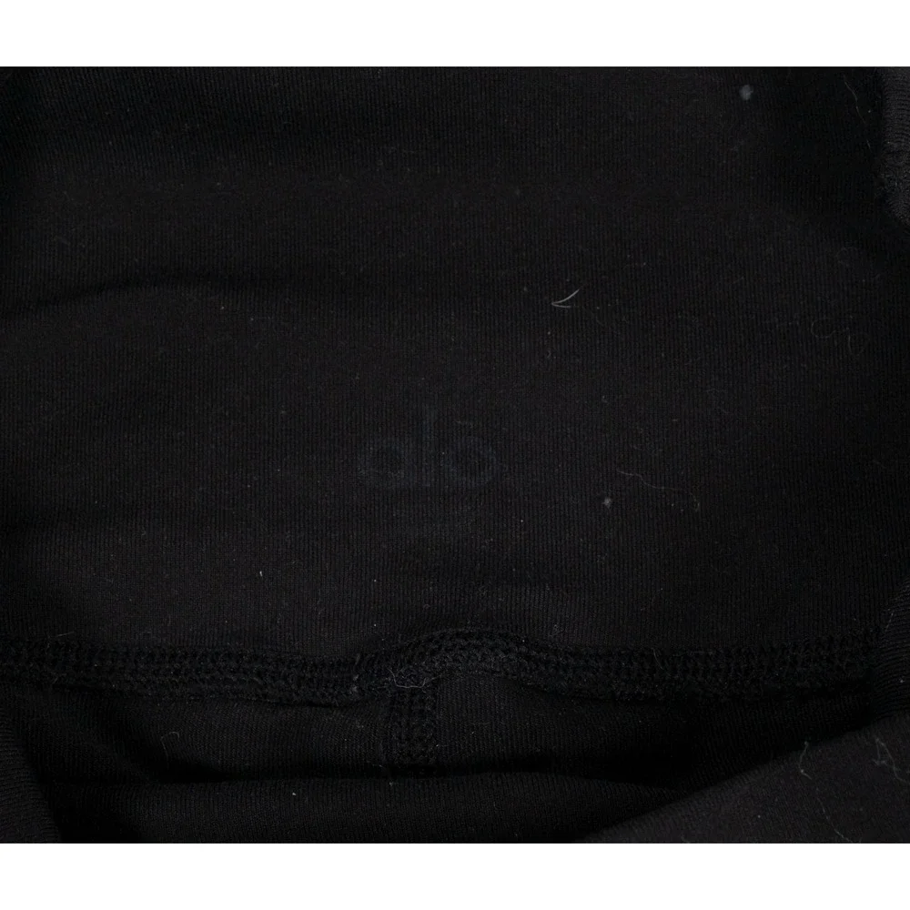 Alo Yoga High Waist Moto Leggings Black Mesh Mixed Media Yoga Pants W5494R